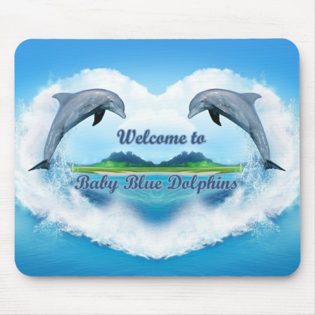 Baby-Blau-Delphin-Mausunterlage Mousepad (Vorne)