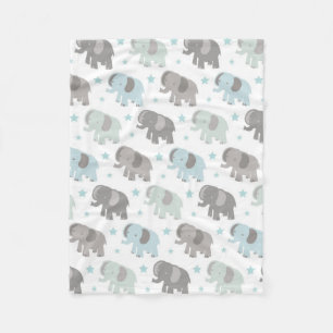 Baby-Blau-Elefant Fleecedecke