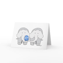 Baby Blau Elefant Karte