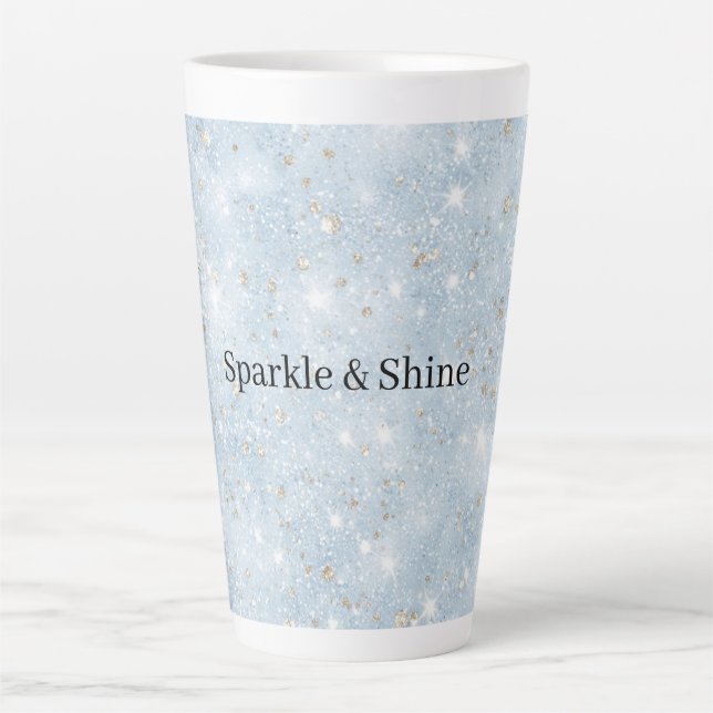 Baby Blau Faux Glitter   Milchtasse (Vorderseite)