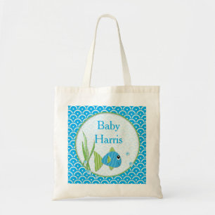 Baby-Blau-Fisch-Tasche personalisiert Tragetasche