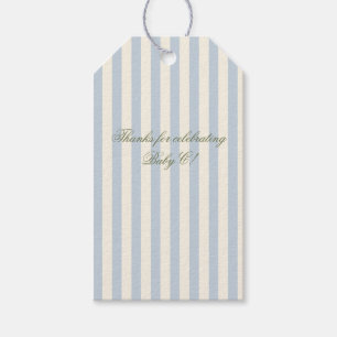 Baby Blau Gestreifte Babyparty-Dankeschön-Tags Geschenkanhänger