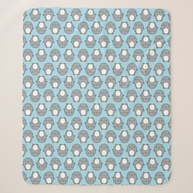 Baby-Blau-Pinguin-Muster Sherpadecke (Vorderseite)