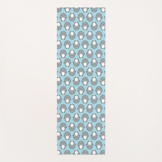 Baby-Blau-Pinguin-Muster Yogamatte (Vorderseite)