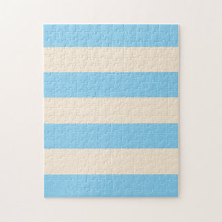 Baby Blau und Antique Weiß Streifen Puzzle