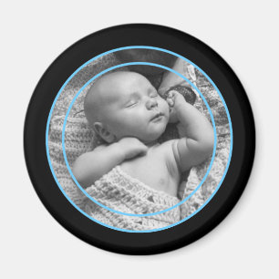 Baby-Blau-und Schwarz-Foto-Rahmen Magnet
