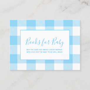 Baby Blau und Weiß Gingham Karo Bücher für Baby Begleitkarte