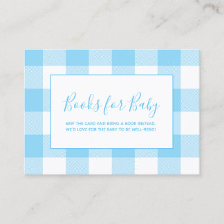 Baby Blau und Weiß Gingham Karo Bücher für Baby Begleitkarte