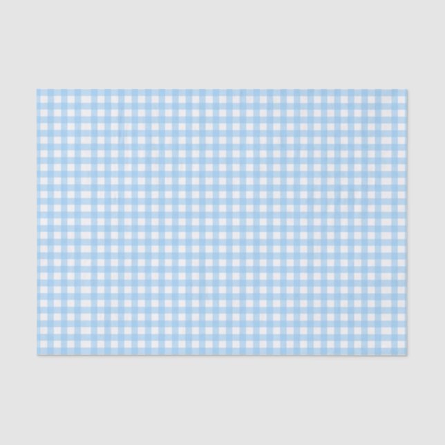 Baby-Blau-und Weiß-Gingham-Karo-Seidenpapier Seidenpapier (Vorderseite)