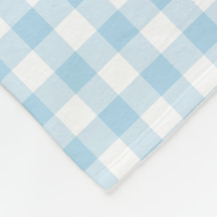 Baby-Blau-und Weiß-Gingham überprüftes Muster Fleecedecke