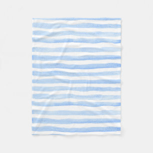 Baby Blau und Weiß horizontal gestreifte Wasserfar Fleecedecke