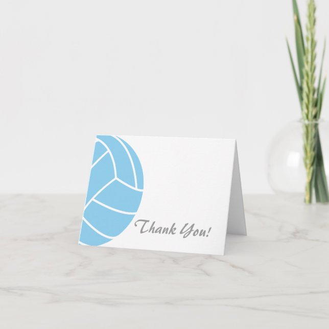 Baby-Blau-Volleyball Dankeskarte (Vorderseite)