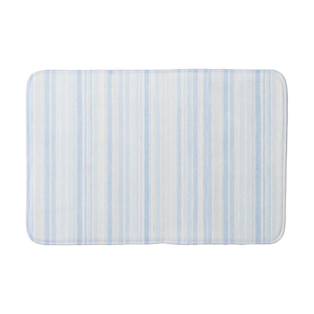 Baby Blau Weiß Streifen Badematte (Vorderseite)