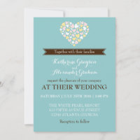 Baby Blau Weiße Kleine Herzen Hochzeitseinladung