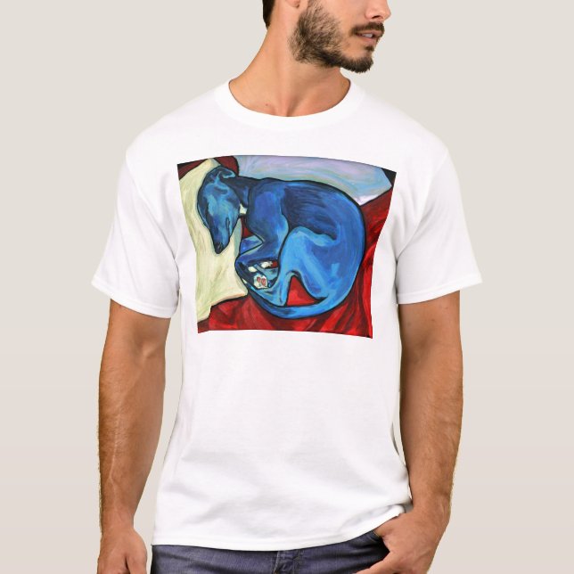 "Baby-Blau" Whippet Welpe T-Shirt (Vorderseite)