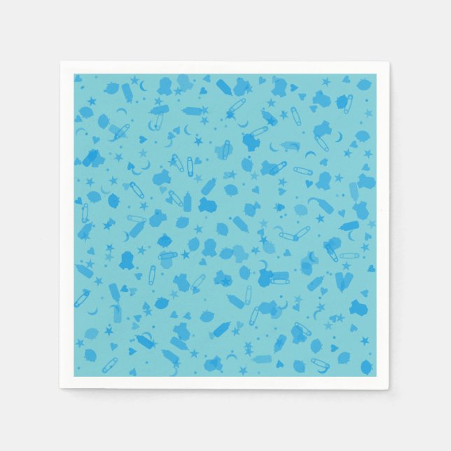 Baby-Blauconfetti-Taufe-Taufe Serviette (Vorderseite)