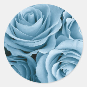 BABY BLAUE Rose - Hochzeitlicher Umschlag Aufklebe Runder Aufkleber