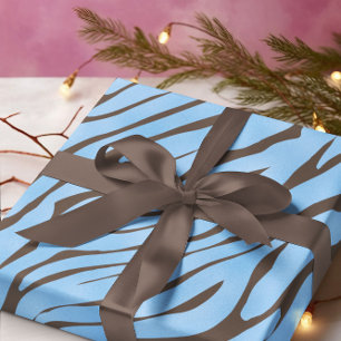 Baby Blaues Zebra-Muster  Geschenkpapier
