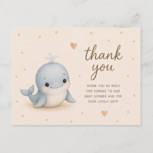 Baby Blauwal Baby Shower Danke Postkarte