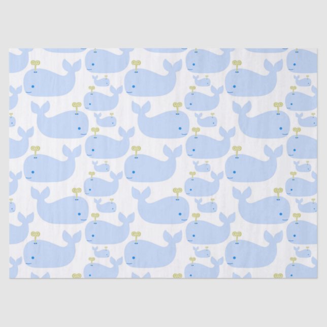Baby-Blauwal-Säuglings-Geschenk-Dusche Seidenpapier (Vorderseite)