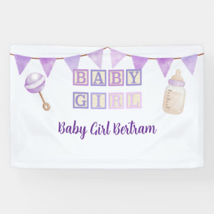 Baby-Blöcke, Lila-Aquarell-Baby-Party Banner