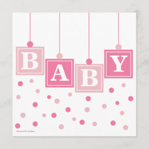 BABY blockiert hübsches in der rosa Einladung