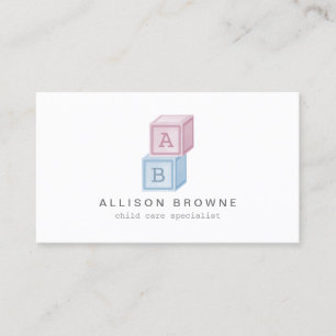 Baby blockiert Monogramm-Kinderbetreuung, Visitenkarte