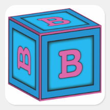 Baby-Blockkleber - Buchstabe "B"
