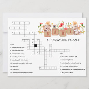 Baby Blocks, Bären und Wildblumen Crossword Game