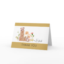 Baby Blocks, Bären und Wildblumen Dankeschön Card