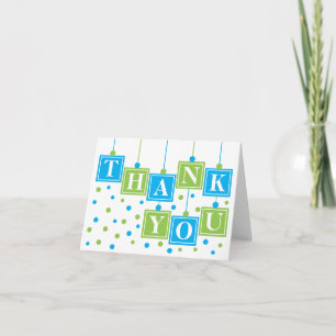 BABY Blocks Blue Green Danke-Card Dankeskarte