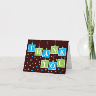BABY Blocks Blue Green Danke-Card Dankeskarte