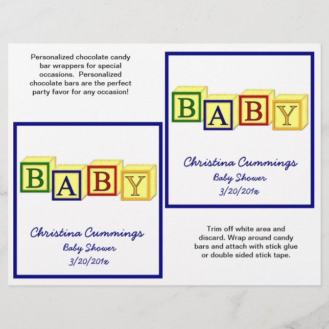 Baby Blocks Candybar Wrappers (primär) Flyer (Vorne)