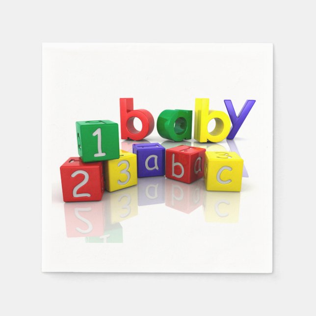 Baby Blocks Paper Napkins Serviette (Vorderseite)