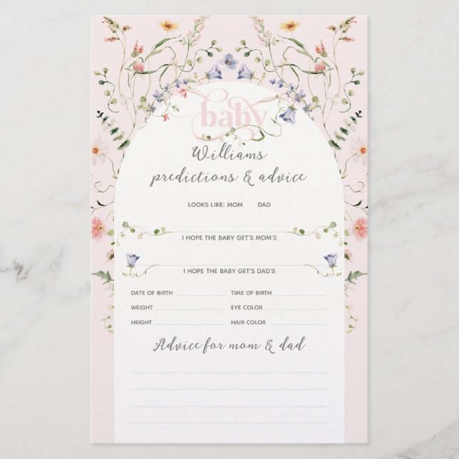 Baby Bloom Wildblume Girl Pink Baby Duschgame (Vorderseite)