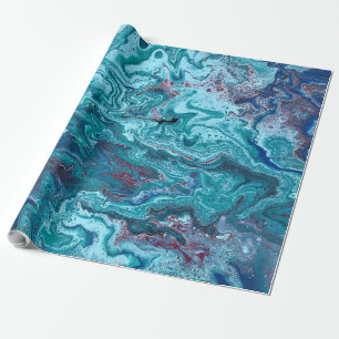 Baby Blue 1 Coole Acryl-Abstrakt-Verpackungspapier Geschenkpapier