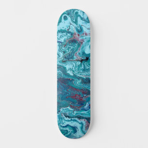 Baby Blue 1 Cooles Acryl Abstrakt Skateboard Deck