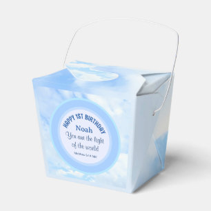 Baby Blue 1. Geburtstag Christliche Glaubensbibel  Geschenkschachtel