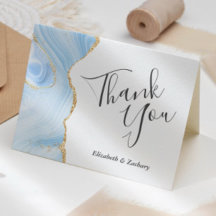 Baby Blue Achat Goldene Hochzeits-Dankeskarten Karte
