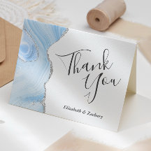 Baby Blue Agate Silver Wedding Vielen Dank