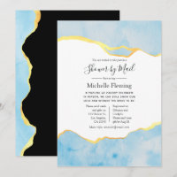 Baby Blue and Gold Agate Boy Baby Dusche by Mail