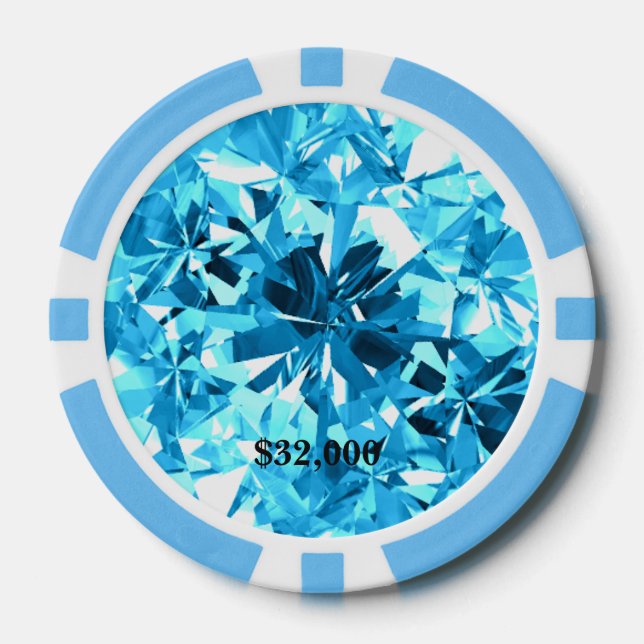 Baby Blue Aquamarine Gem Stone Poker Chip (Vorderseite)