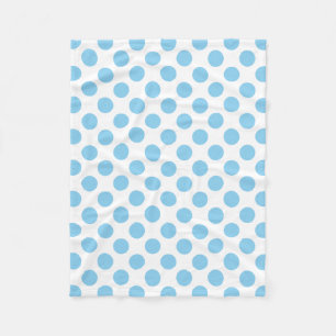 Baby Blue auf weiße große Polka Dots Fleecedecke