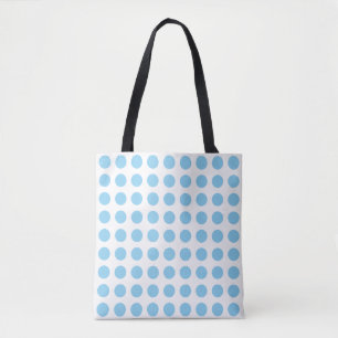 Baby Blue auf White Large Horiz. Polka Dots Muster