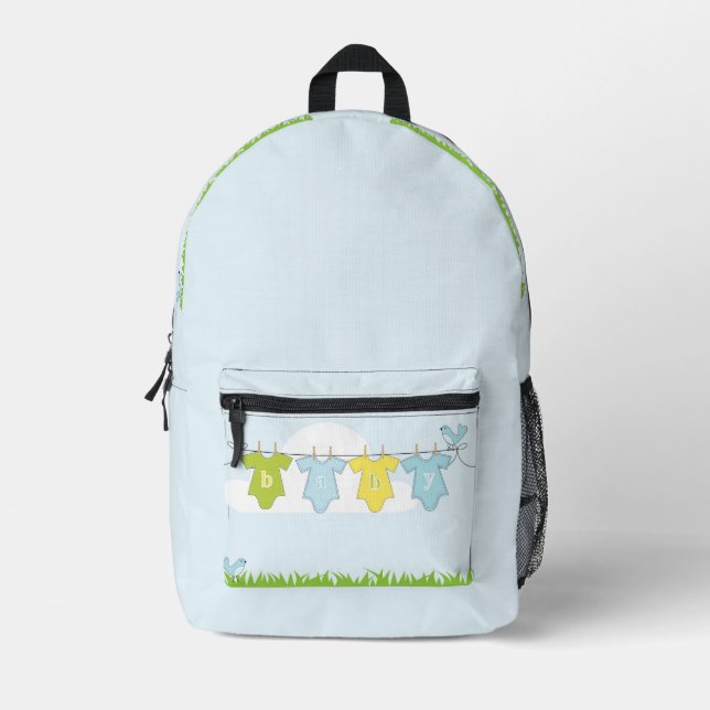 Baby Blue Backpack Bedruckter Rucksack (Vorderseite)