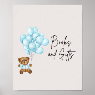 Baby Blue Bear Babydusche Bücher & Geschenke Poster