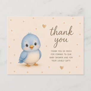 Baby Blue Bird Baby-Shower-Dankeschön Postkarte