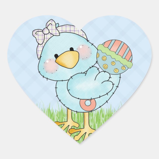 Baby Blue Bird Herz-Aufkleber (Vorderseite)