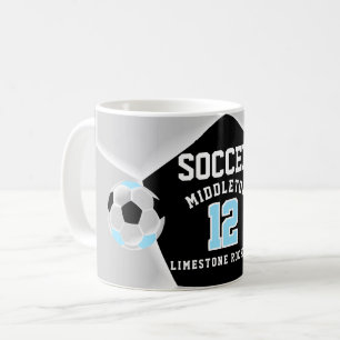 Baby Blue, Black and White ⚽ Fußball Sport Kaffeetasse