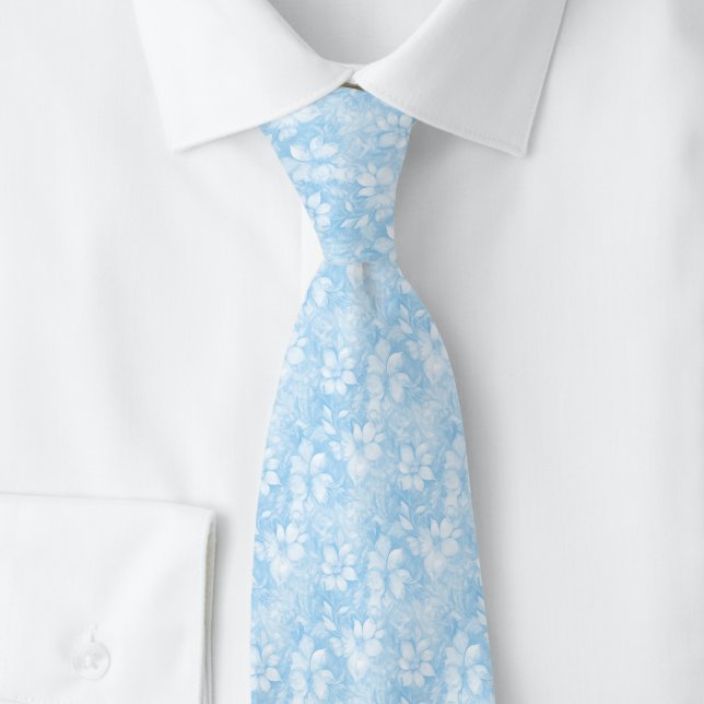 Baby Blue Blumenmuster Krawatte (Von Creator hochgeladen)
